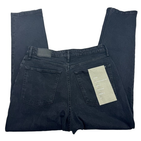 Everlane Denim - Everlane Jeans Womens Black 31 x 29 Curvy Cheeky Straight High Rise Stretch NWT
